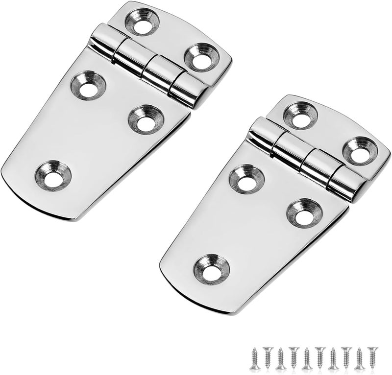 ODYSUNRAL Marine Boat Hatch Hinges Stainless Steel, 3 inch x 1.5 inch(76 x 38mm) 5 Holes, No Noise, Heavy Duty 316 Stainless Steel with Screws (2 PCS) - Image 1